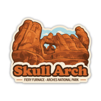 Fiery Furnace Sticker of Skull Arch in Arches National Park