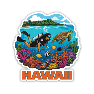 Hawaii Scuba Diving Boy Sticker
