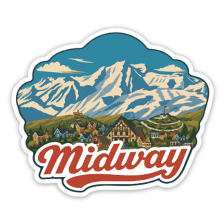 Midway Utah Sticker with Mount Timpanogos