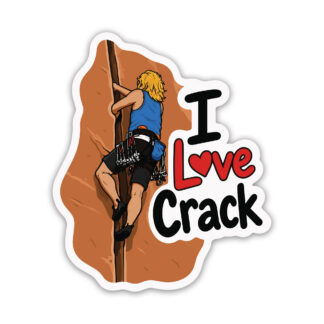 Rock Climbing Sticker I Love Crack